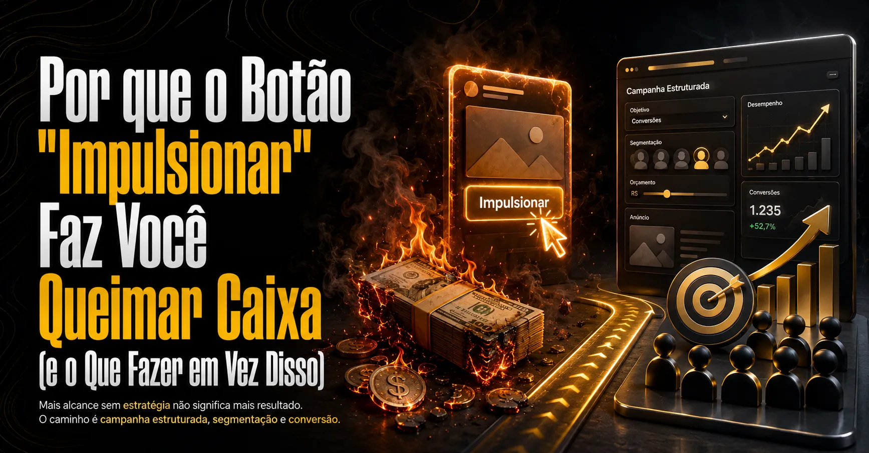 Por Que o Botão "Impulsionar" Faz Você Queimar Caixa?