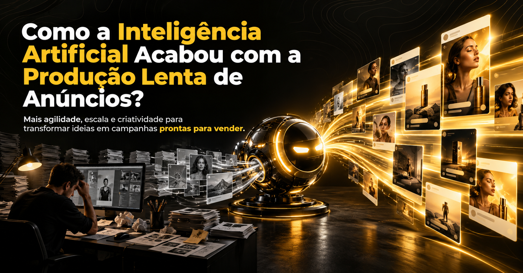 A Morte do Anúncio Genérico: Criativos com IA em Escala
